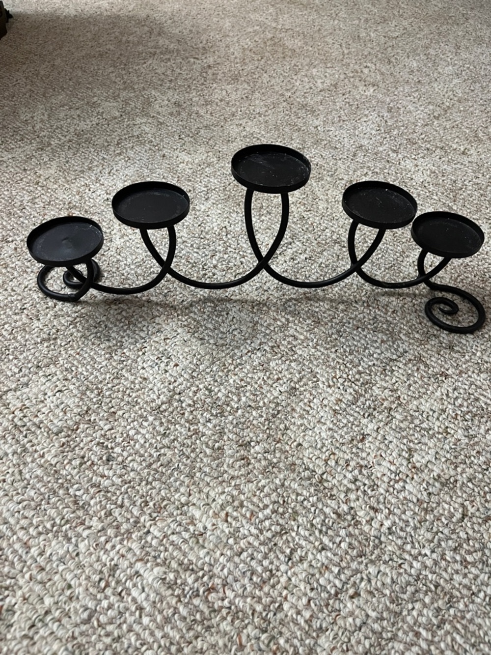 *Black Metal 5-Holder Candle Centerpiece